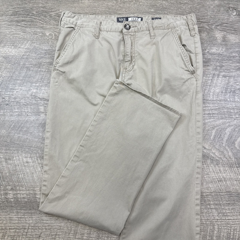 BKE Jake chino pants men's 34x31 tan neutral preppy business casual office work